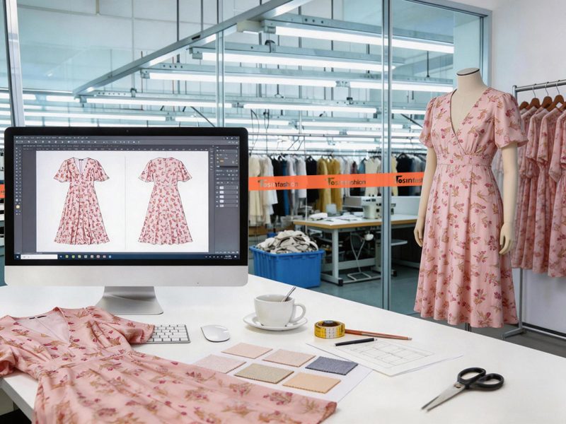 Custom Floral Wrap Dress Manufacturer: Pattern Engineering & Bulk ...